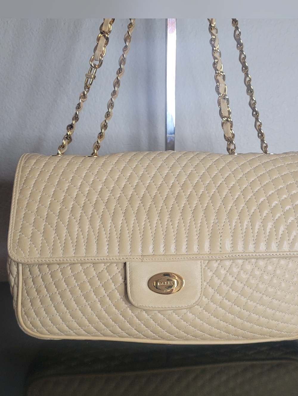 BALLY Bag Chain Shoulder Bag Leather Bag - Picture 2 of 15